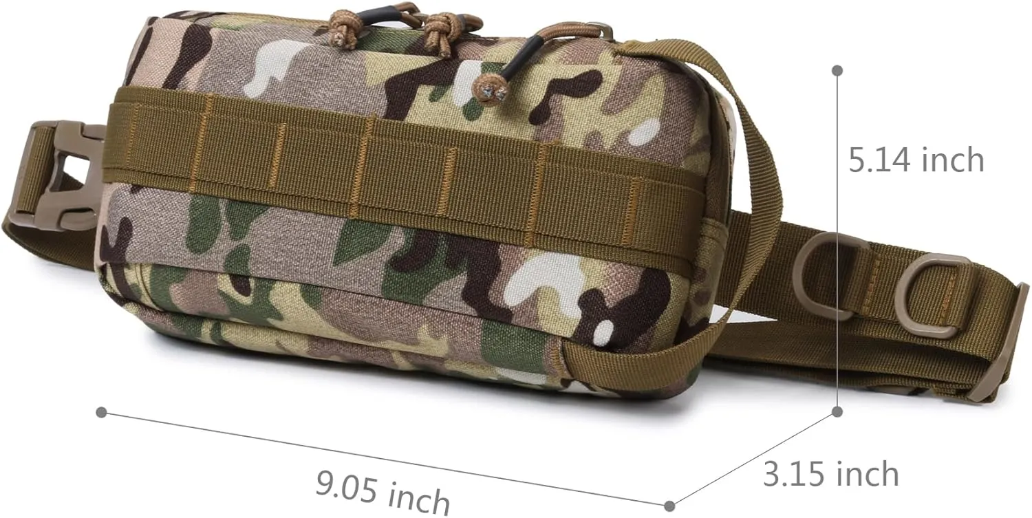 Tactical Ammo Pouch Firearm Ammunition Carrier Bag Tactical Drop Pouch Sub Abdominal Carrying Kit Bag Rifle Carbine Pistol Revolver Ammos Transportation Soft Case Hunting Shooting Fanny Pack