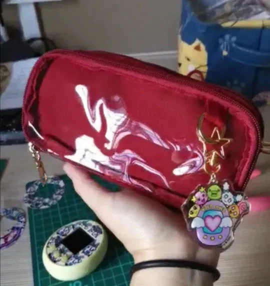 Tamagotchi Purse with clear compartment