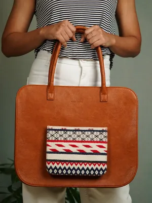 Tan Handcrafted Beatrice Laptop Bag