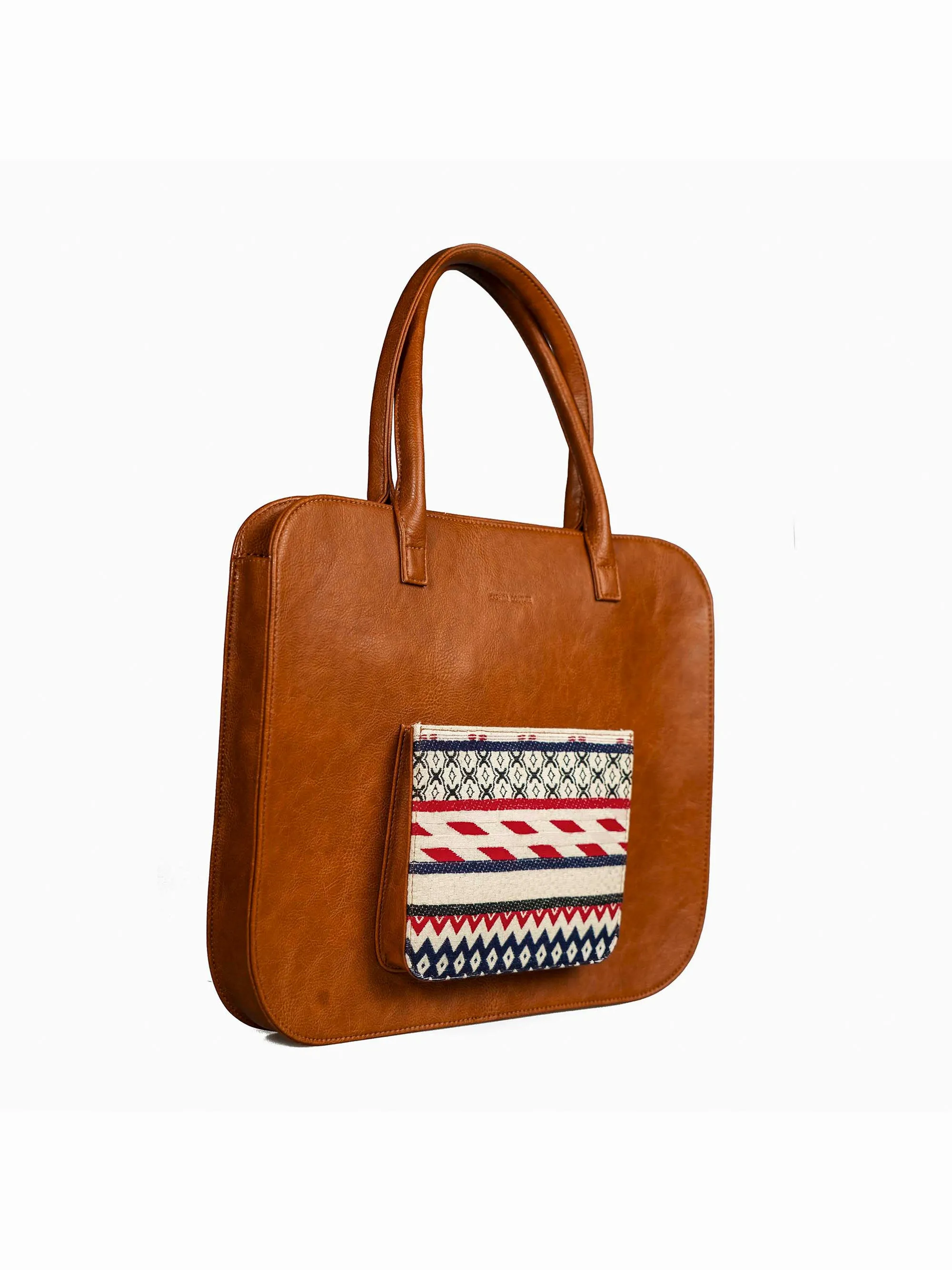 Tan Handcrafted Beatrice Laptop Bag