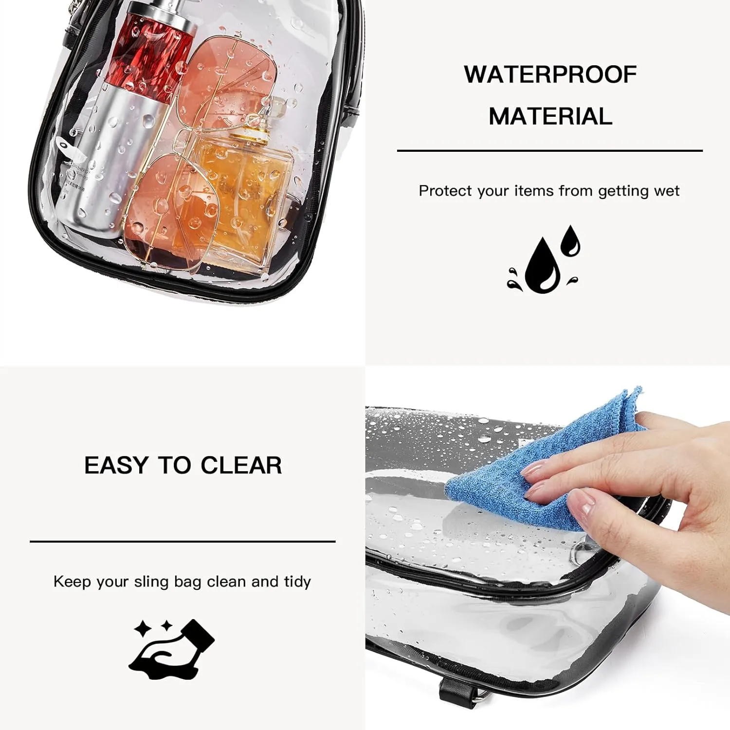 Telena Clear Bag for Stadium Events Women's Clear Purses for Women Stadium Crossbody Bag