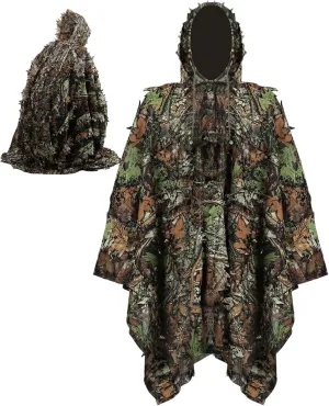 Thermal Camouflage Cloak, Effect Bird Watching Camouflage Cloak, Ghillie Suit for Men, Breathable Animal Photography Invisible Cape Field Training
