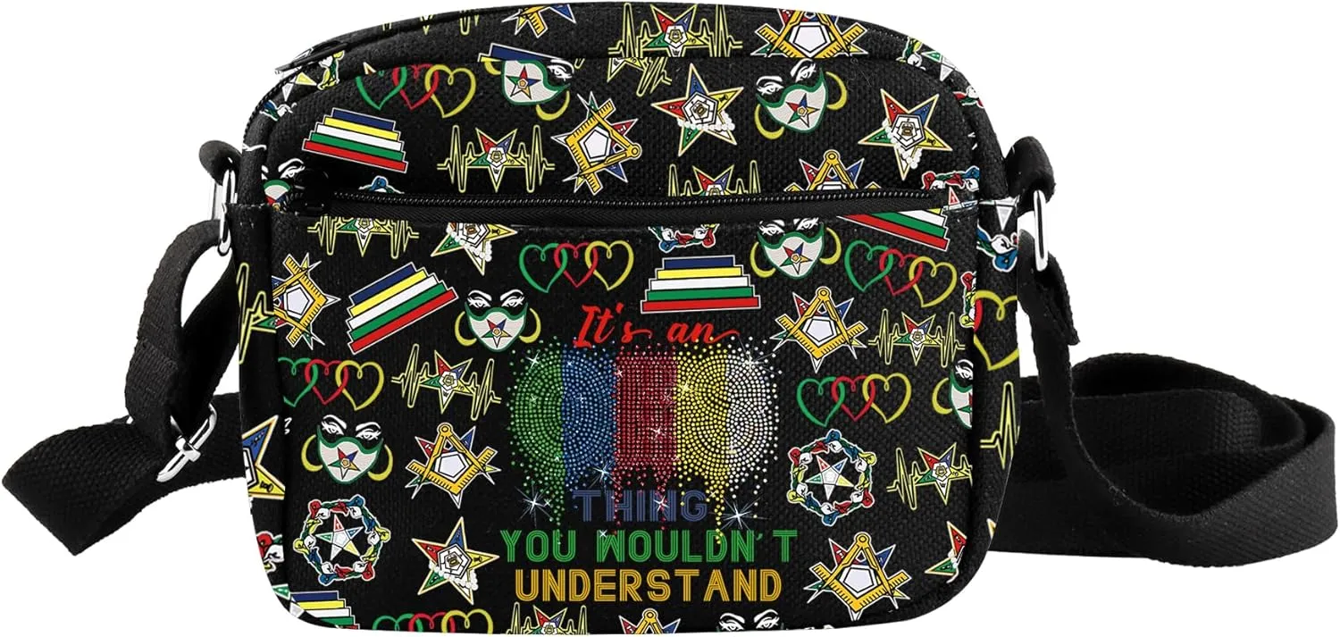 TOBGBE Eastern Star Bag Eastern Star Sorority Crossbody Bag Sorority Sisterhood Gifts It's An Order ES Thing Zipper Strap Bag