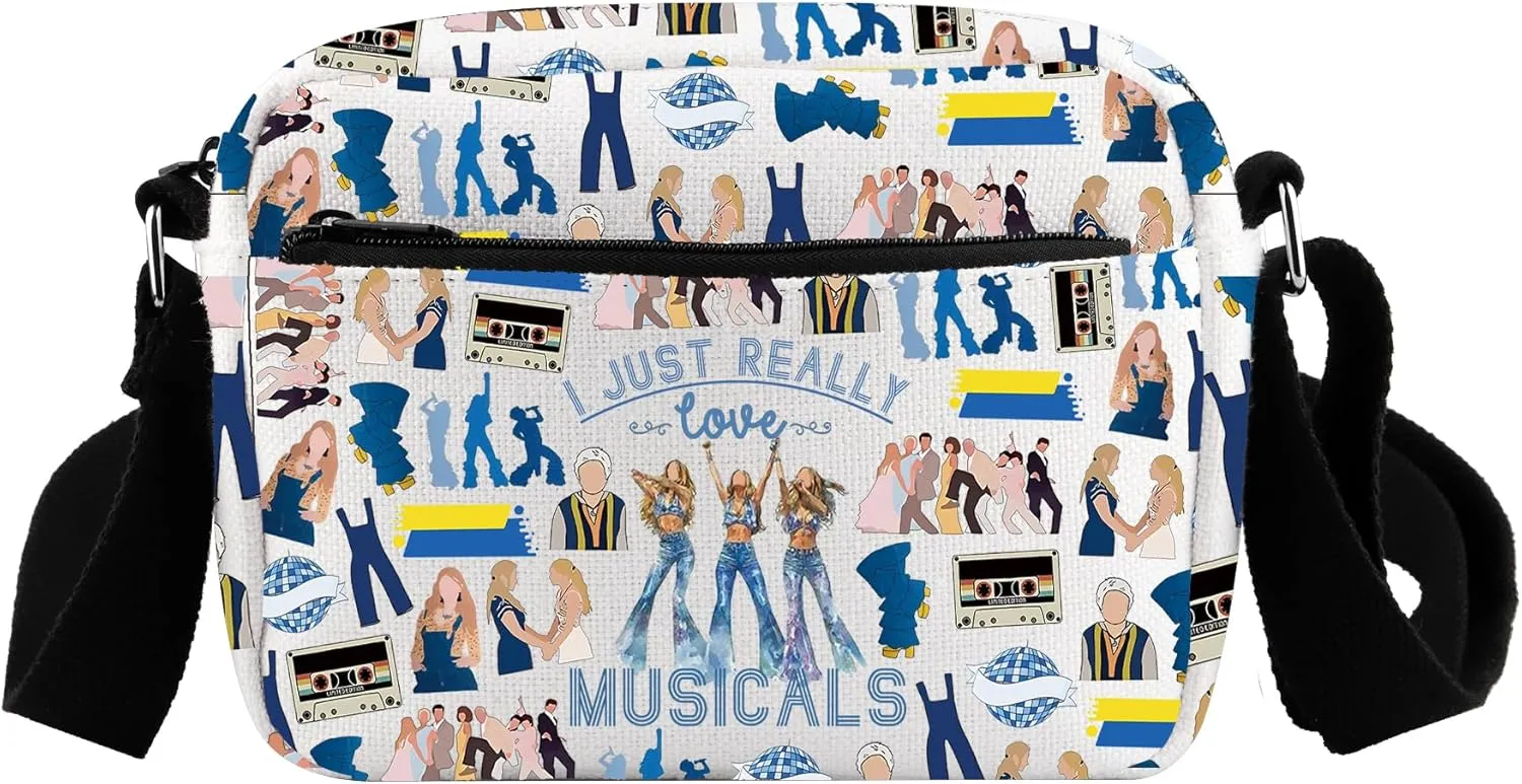 TOBGBE Mamma Musicals Merch I Just Really Love Musicals Crossbody Bag Mamma Fans Gifts Musical Theater Shows Crossbody Purse