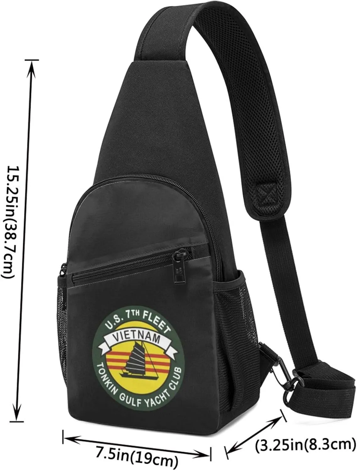 Tonkin Gulf Yacht Club Us 7th Fleet Vietnam Unisex Chest Bag Lightweight Crossbody Shoulder Bag Travel Pocket