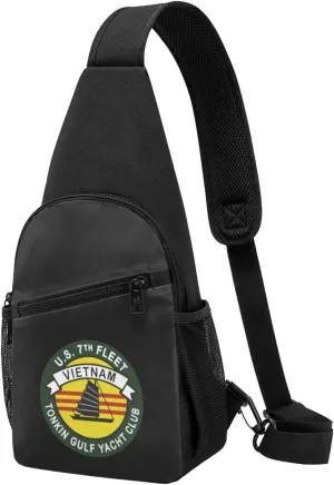 Tonkin Gulf Yacht Club Us 7th Fleet Vietnam Unisex Chest Bag Lightweight Crossbody Shoulder Bag Travel Pocket