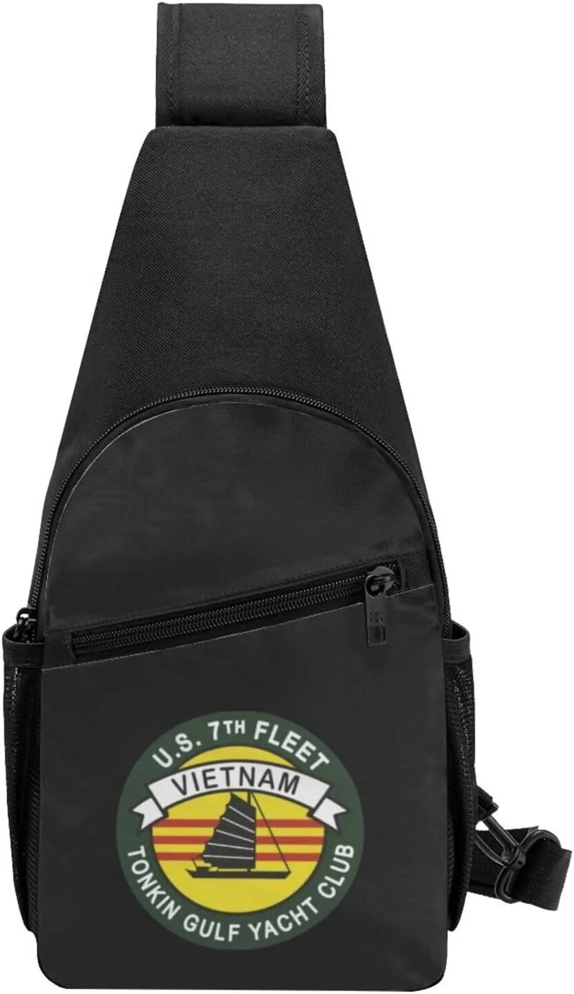 Tonkin Gulf Yacht Club Us 7th Fleet Vietnam Unisex Chest Bag Lightweight Crossbody Shoulder Bag Travel Pocket