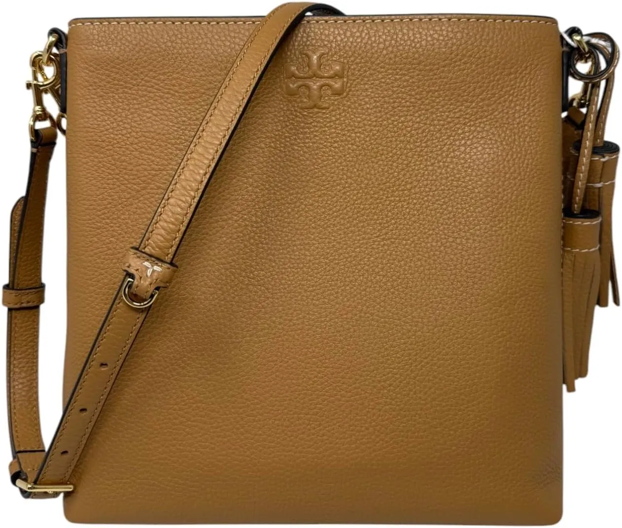 Tory Burch Women's 15630 Thea Swingpack Pebbled Leather Crossbody Shoulder Bag, (Tiramisu)