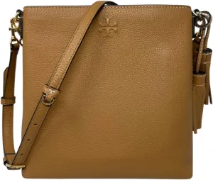 Tory Burch Women's 15630 Thea Swingpack Pebbled Leather Crossbody Shoulder Bag, (Tiramisu)