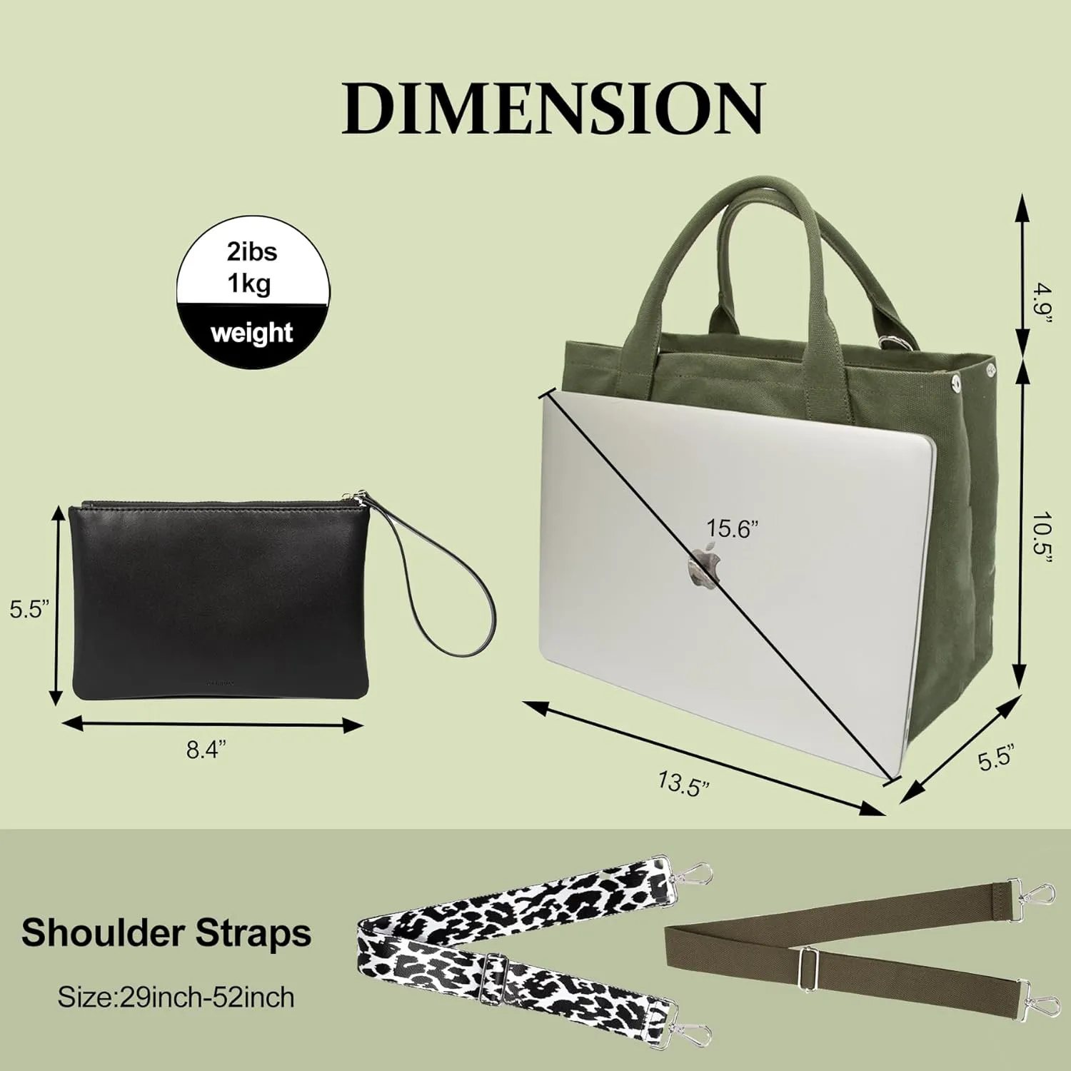 Tote Bag for Women Canvas Zip Top Handle Women's Handbag Multi Pockets Travel Crossbody Shoulder Bag