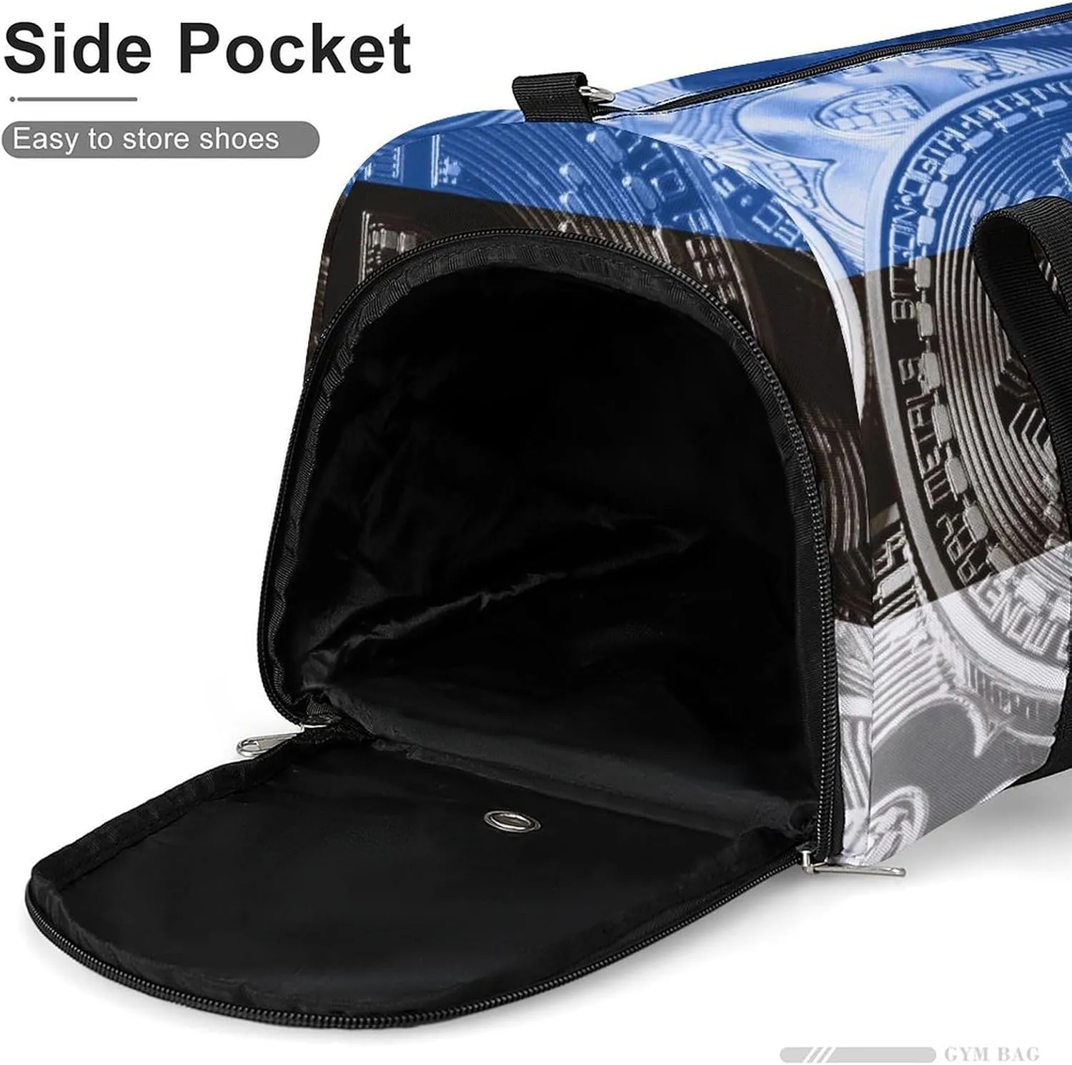 Travel Duffel with Estonia Flag Bitcoin Shoe Compartment for Gym Beach and Sports