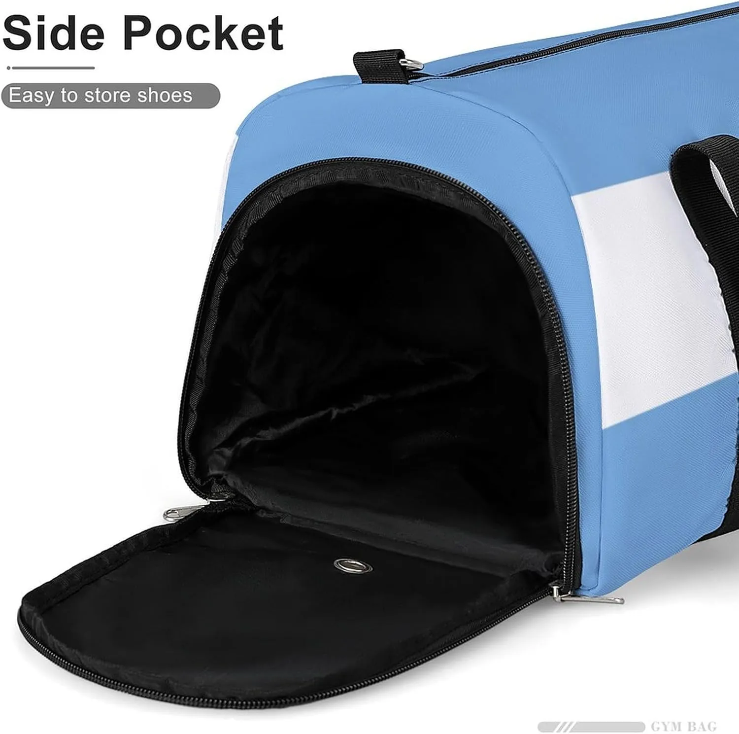 Travel Gym Bag with Argentina Flag for Men Women Weekender Shoe Compartment