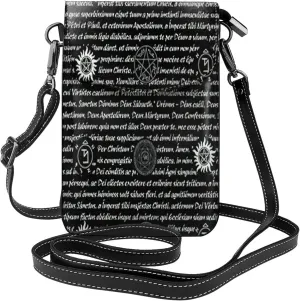 Trendy mini Supernatural Inspiration print crossbody cell phone bag for women,everyday use and travel handbag