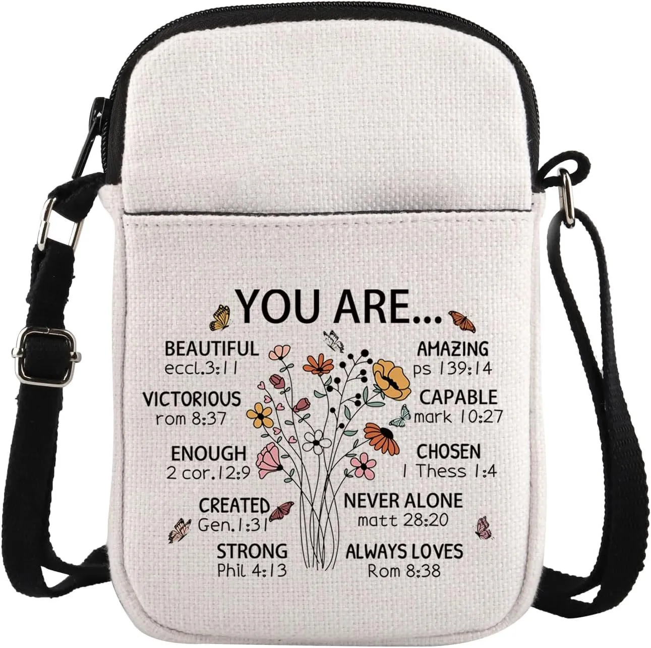 TSOTMO Christian Merch Gift Religion Bible Verse Crossbody Bag for Christian Faith Based Bag Religious Gift Bapitism Gift
