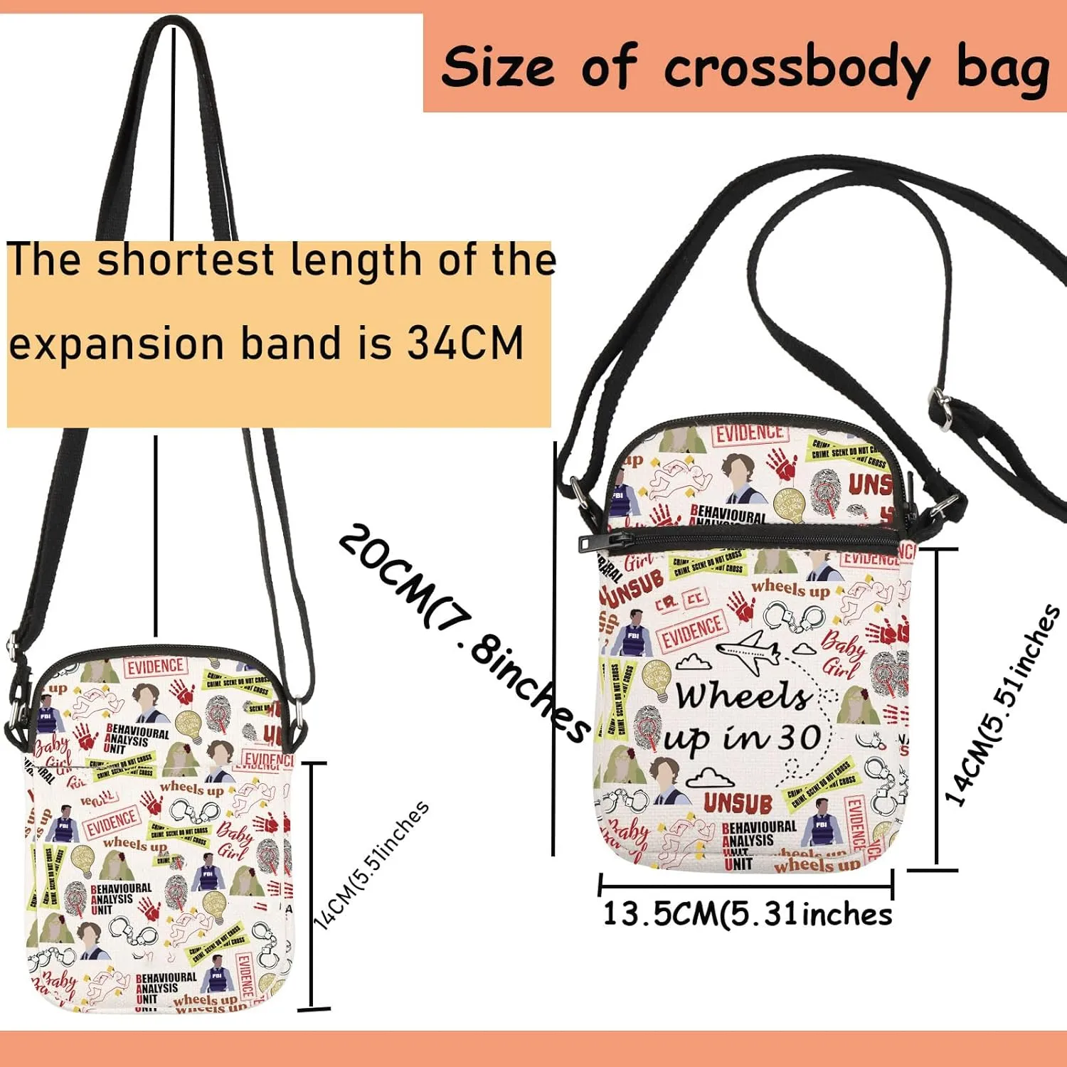TSOTMO Crime TV Show Merch Wheels up in 30 Crossbody Bag for Crime Lovers Spencer Fans Gift