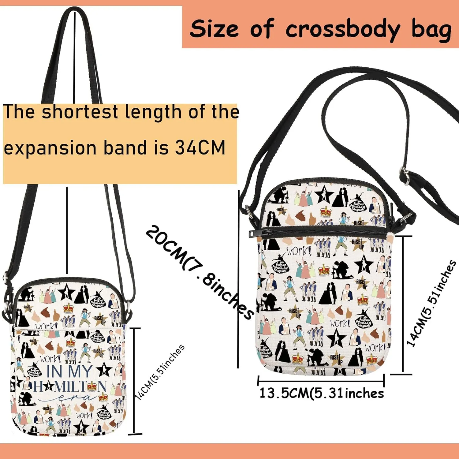 TSOTMO Musical Merch Theatre Crossbody Bag for Musical Lovers Theatre Fans Actor Gift Opera Gift
