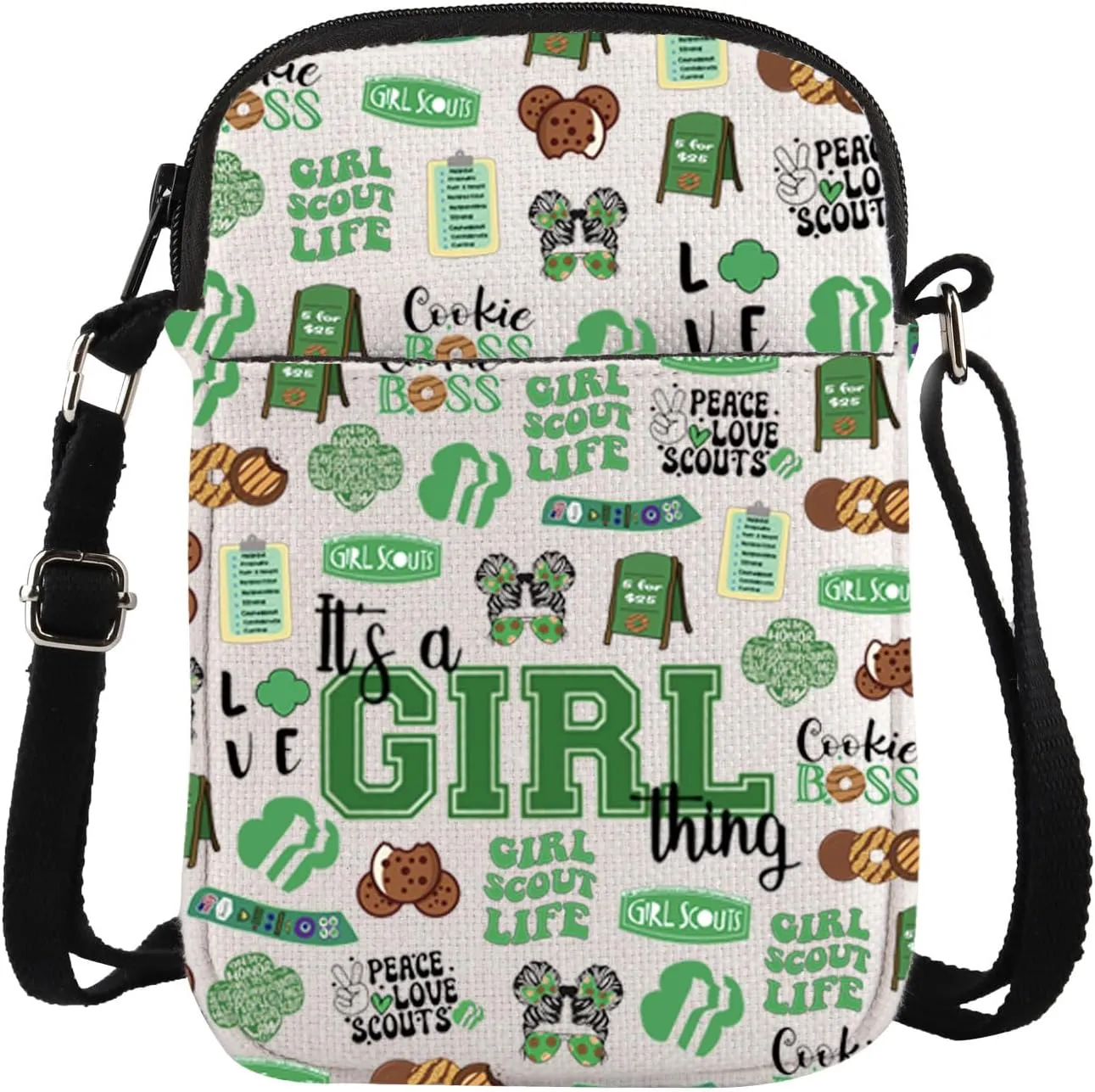 TSOTMO Scout Merch Leader Gift Scout Cookie Crossbody Bag Adventure Lover Squad Gift Camping Bag
