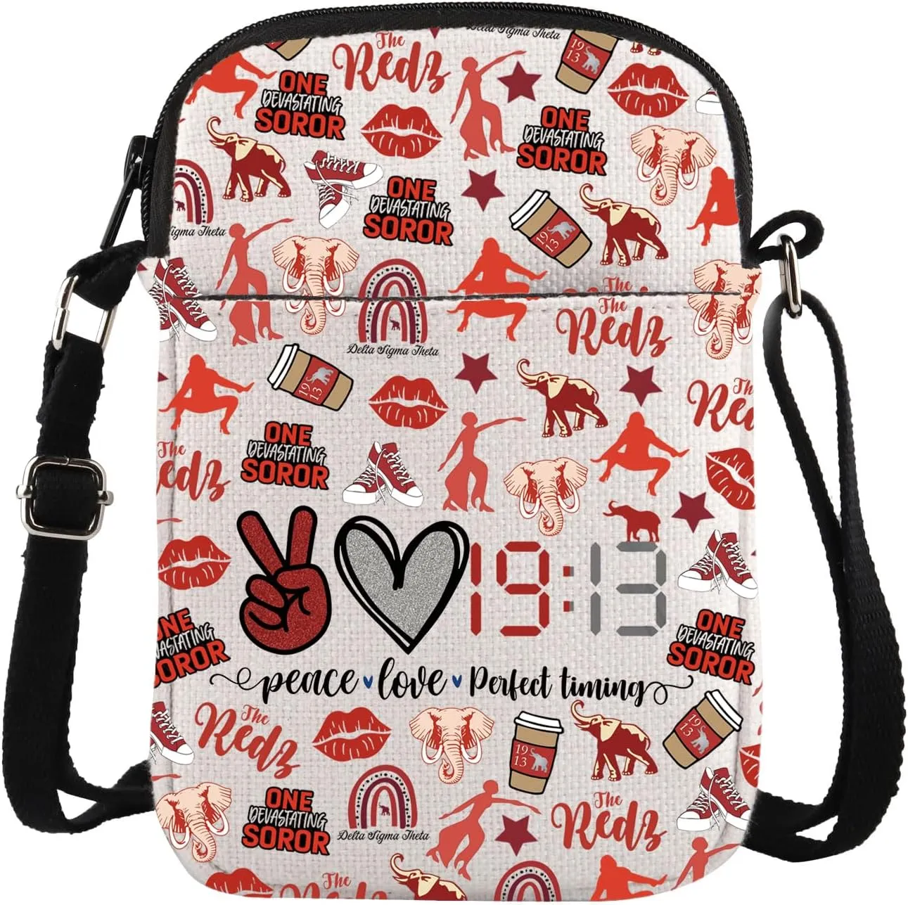 TSOTMO Sister Sorority Greek Gift Sorority Perfect timing 19:13 Crossbody Bag for Women DST Gift