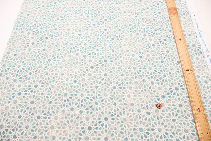 Tumbler Finished C/L Cotton Muslin Printed Fabric neige  Mosaic