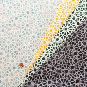 Tumbler Finished C/L Cotton Muslin Printed Fabric neige  Mosaic