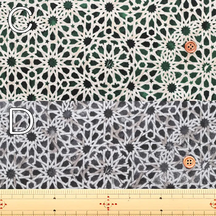Tumbler Finished C/L Cotton Muslin Printed Fabric neige  Mosaic