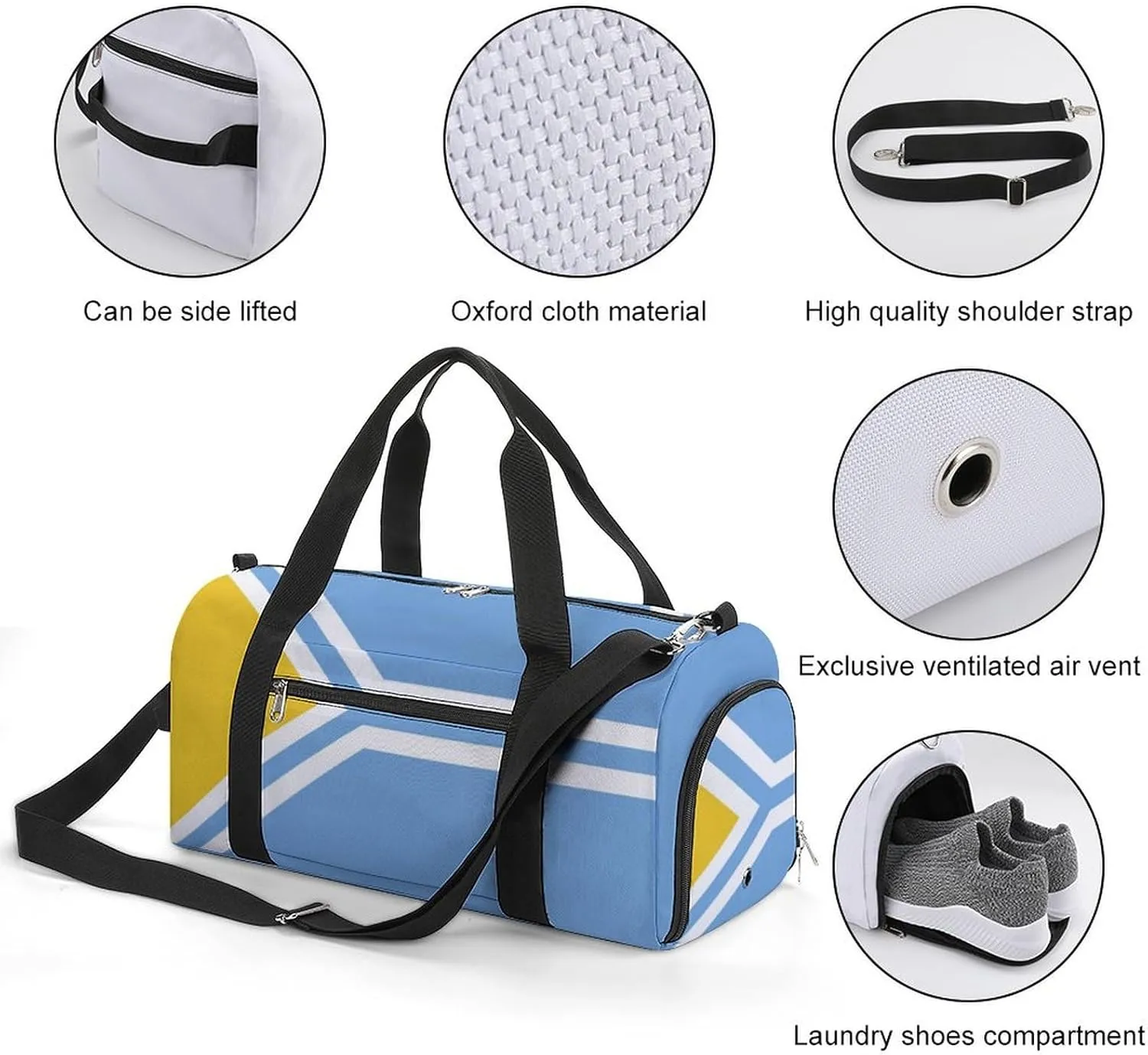 Tuva Flag Duffel for Boys Girls with Shoe Compartment and Wet Pocket