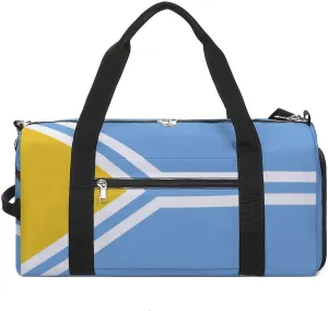 Tuva Flag Duffel for Boys Girls with Shoe Compartment and Wet Pocket