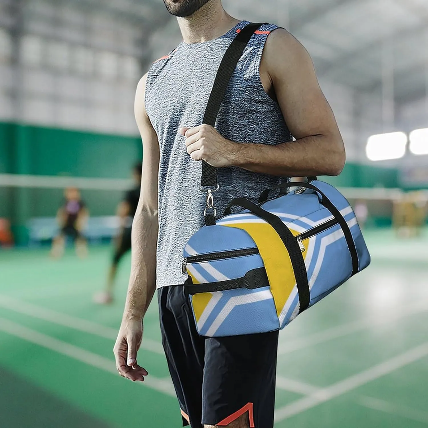 Tuva Flag Duffel for Boys Girls with Shoe Compartment and Wet Pocket