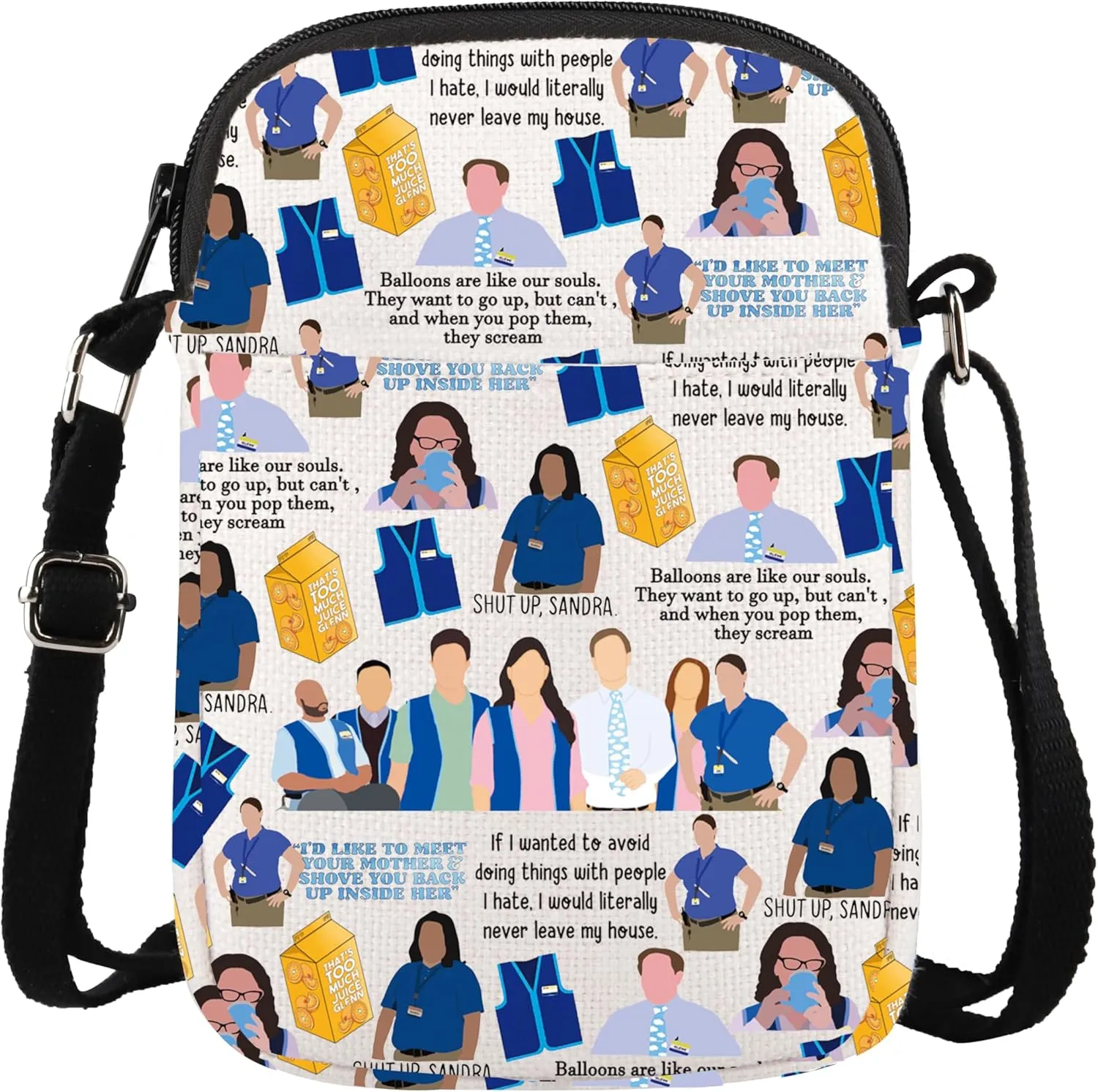 TV Show Inspired Crossbody Bag Store Tv Show Themed Gift Tv Series Fans Gift Reusable Canvas Purse Wallet Bag