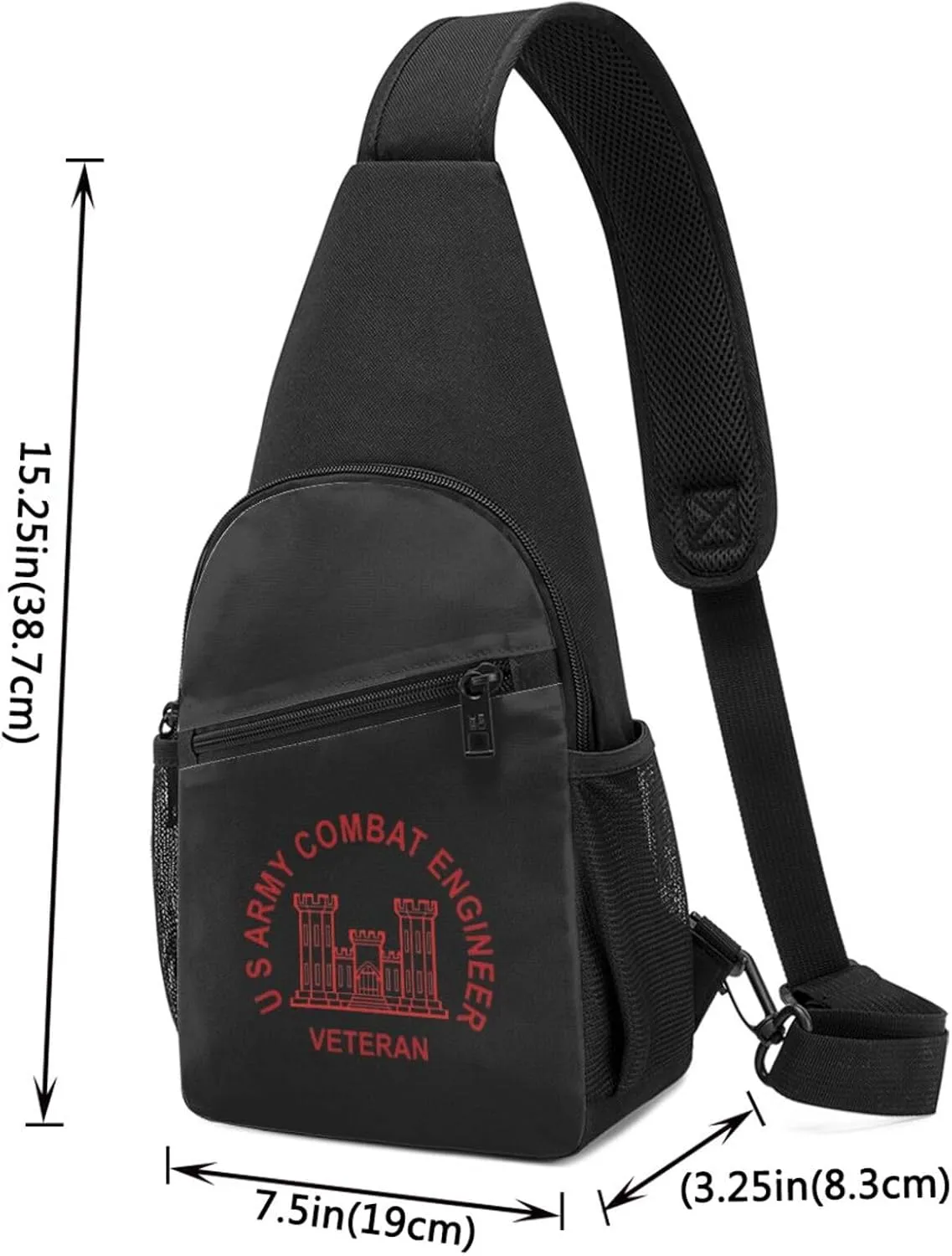 U S Army Combat Engineer Veteran Unisex Chest Bag Lightweight Crossbody Shoulder Bag Travel Pocket