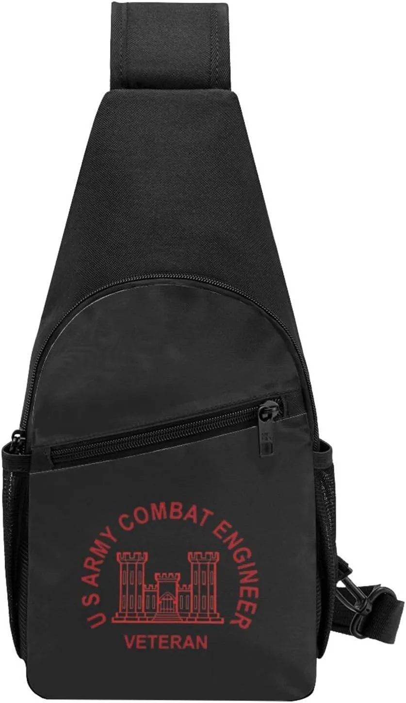 U S Army Combat Engineer Veteran Unisex Chest Bag Lightweight Crossbody Shoulder Bag Travel Pocket