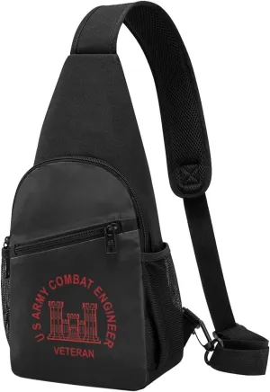 U S Army Combat Engineer Veteran Unisex Chest Bag Lightweight Crossbody Shoulder Bag Travel Pocket