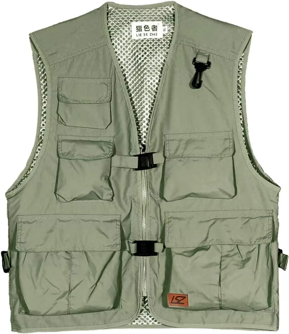Unisex Breathable Fishing Vest, Multi-Pockets Photography Travel Hunting Waistcoat Jacket for Adults and Youth