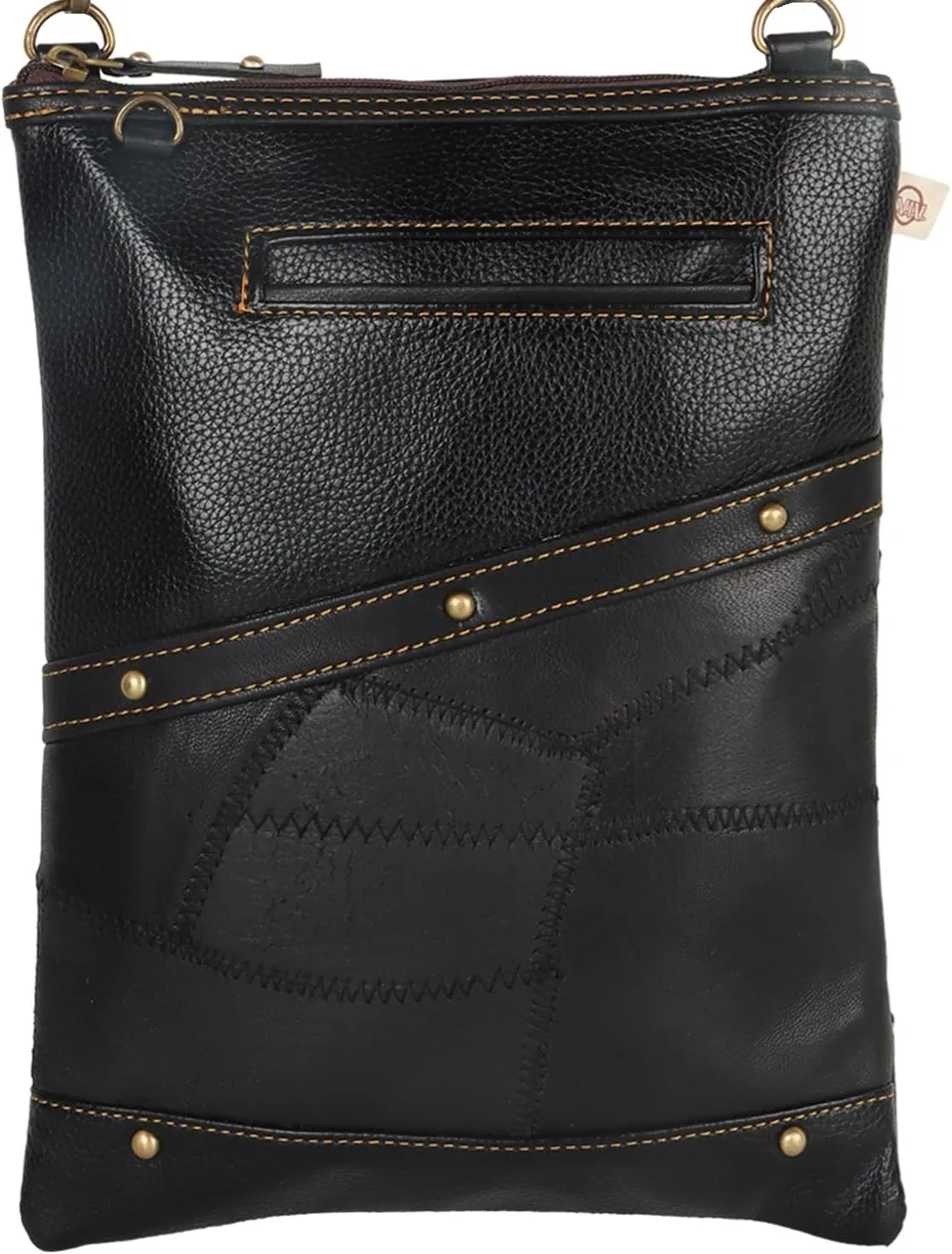 Vaan & Co. Leather Brisk Medium Crossbody Bag with Front Cell Phone Pocket