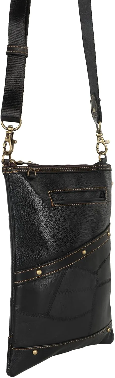 Vaan & Co. Leather Brisk Medium Crossbody Bag with Front Cell Phone Pocket