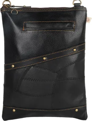 Vaan & Co. Leather Brisk Medium Crossbody Bag with Front Cell Phone Pocket