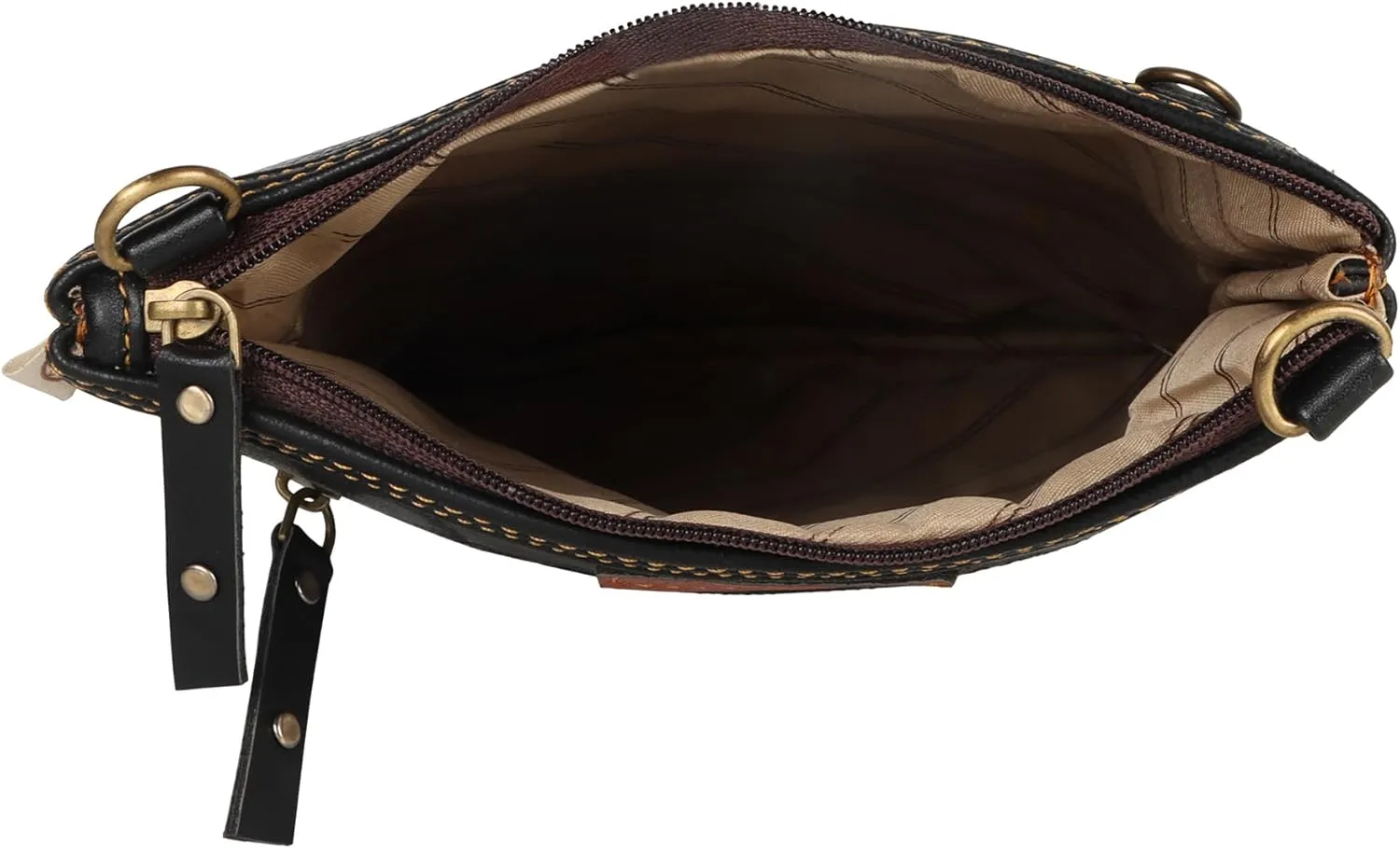 Vaan & Co. Leather Brisk Medium Crossbody Bag with Front Cell Phone Pocket