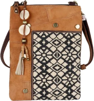 Vaan & Co. Leather Brisk Medium Crossbody Bag with Front Cell Phone Pocket