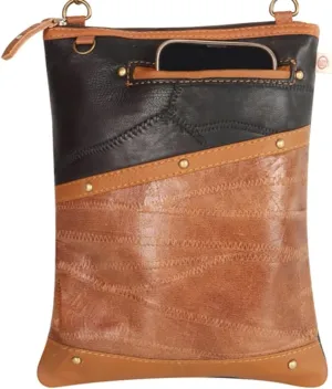 Vaan & Co. Leather Brisk Medium Crossbody Bag with Front Cell Phone Pocket