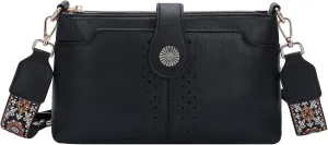 VASCHY Crossbody Bag Purse for Women, Fashion Soft Vegan Leather Small Shoulder Handbag with Detachable Guitar Strap
