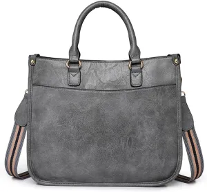 Vegan Leather Crossbody Tote Bag with Guitar Strap Women Vintage Hobo Handbag Large Capacity Work Shoulder Tote Bag