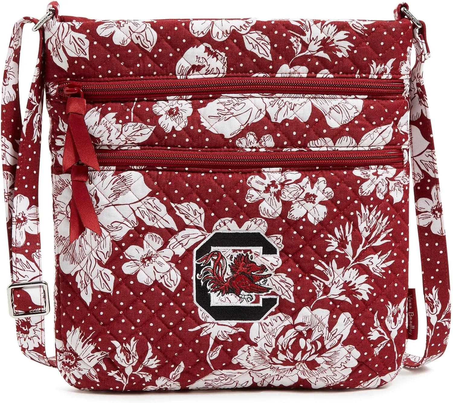 Vera Bradley Cotton Collegiate Triple Zip Hipster Crossbody Purse (Multiple Teams Available)