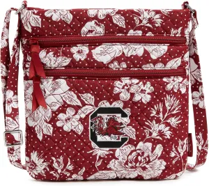 Vera Bradley Cotton Collegiate Triple Zip Hipster Crossbody Purse (Multiple Teams Available)