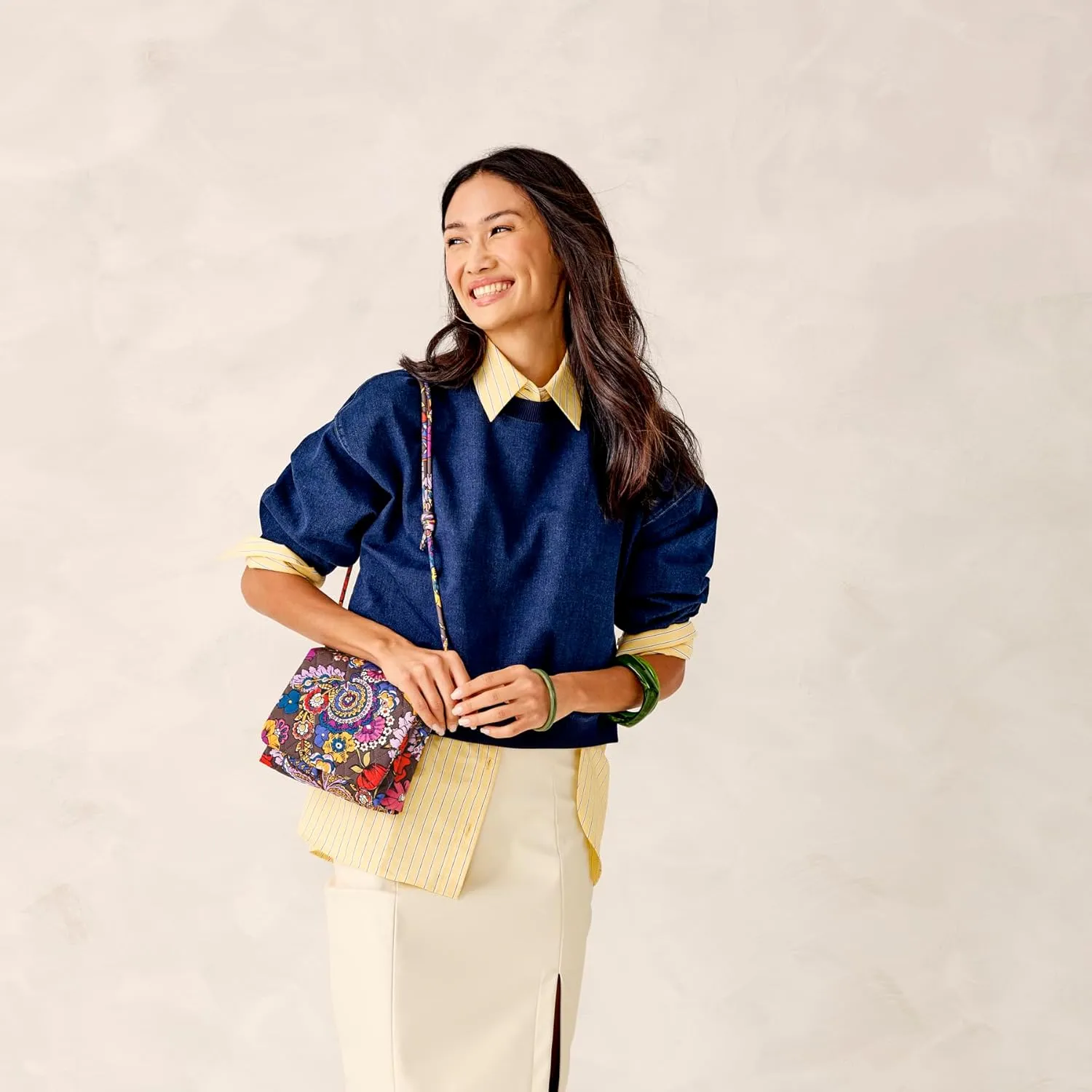 Vera Bradley Premium Cotton Baird Hipster Crossbody