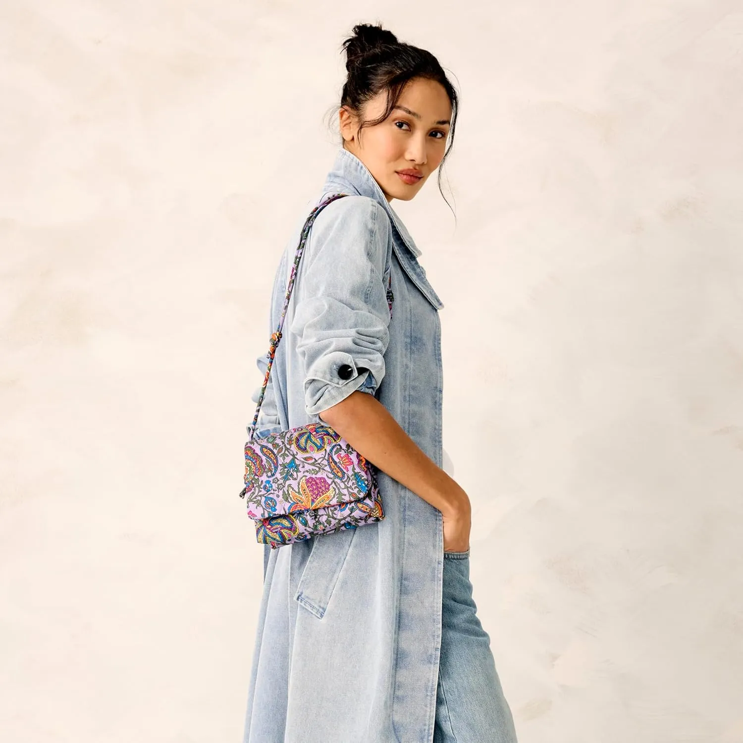 Vera Bradley Premium Cotton Baird Hipster Crossbody