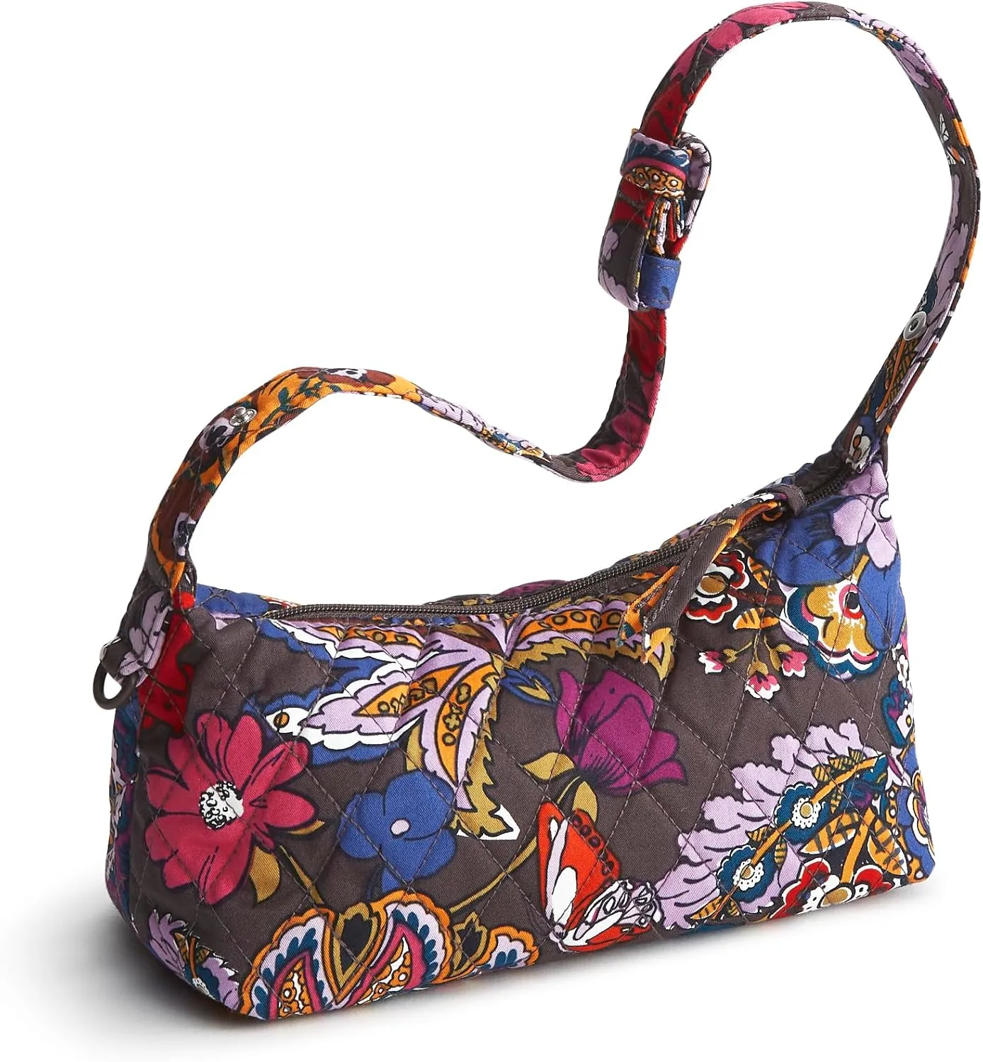 Vera Bradley Premium Cotton Roxbury Crescent Crossbody