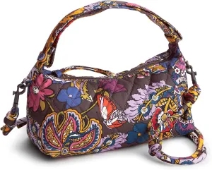 Vera Bradley Premium Cotton Roxbury Crescent Crossbody