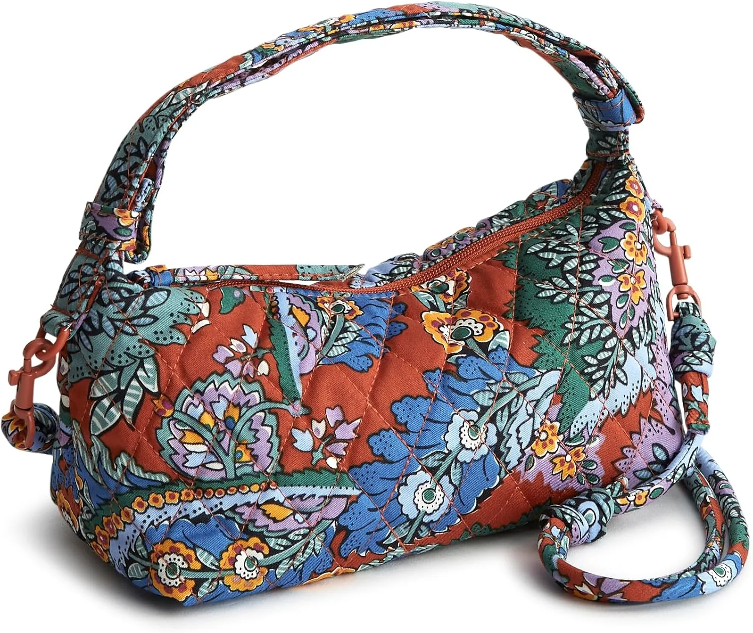 Vera Bradley Premium Cotton Roxbury Crescent Crossbody