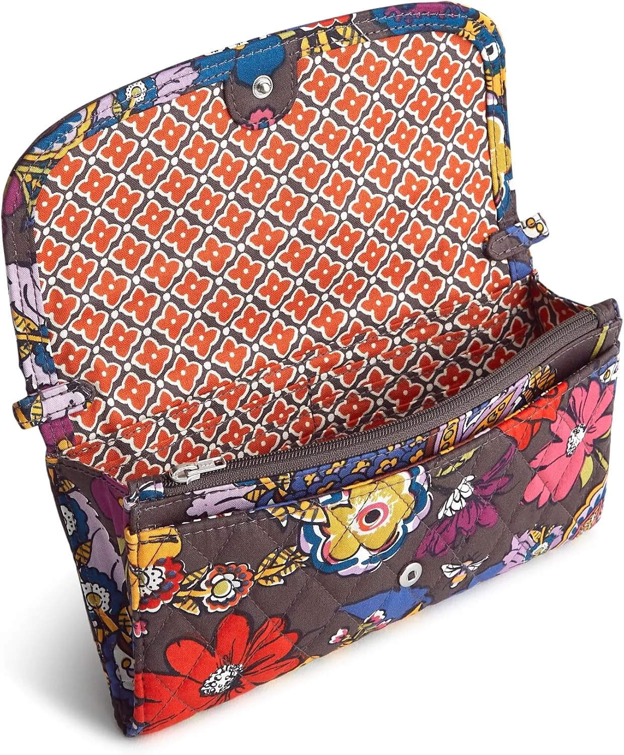 Vera Bradley Premium Cotton Wildwood Wallet Crossbody