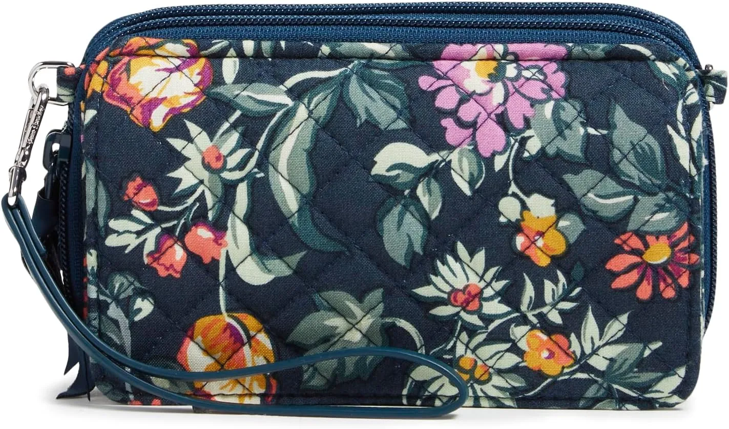 Vera Bradley Women's Cotton All in One Crossbody Purse with RFID Protection